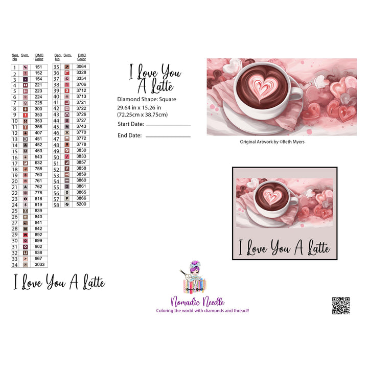 I Love You A Latte Diamond Painting Kit